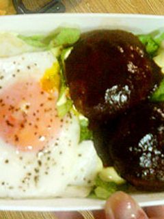 超簡単手抜き・洋食亭ロコモコ丼のお弁当-レシピのメイン写真
