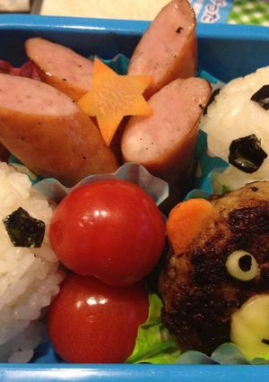 ☆キャラ弁☆クマとサッカー-レシピのメイン写真