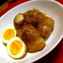 รูปของ 厚揚げでヘルシー♪フライパンで豚の角煮