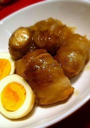 厚揚げでヘルシー♪フライパンで豚の角煮-レシピのメイン写真