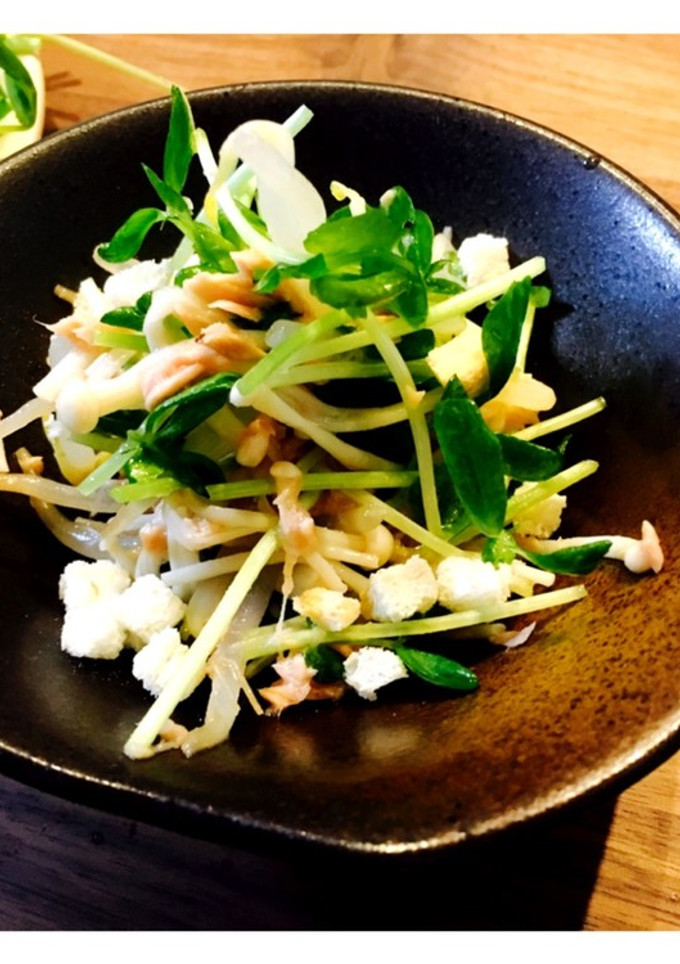 豆苗とモヤシえのきのツナ和え-レシピのメイン写真