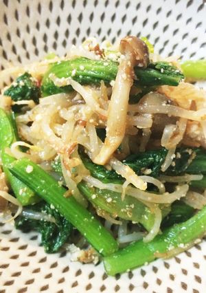 もやし小松菜きのこのおかかチーズ和え♪-レシピのメイン写真