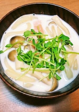 牛乳大量消費！和風＊味噌ﾐﾙｸうどん♡-レシピのメイン写真