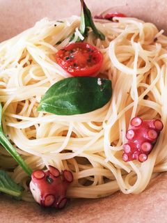 たことトマトの冷製パスタ-レシピのメイン写真