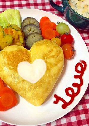 可愛い〜♡ハートのオムライス-レシピのメイン写真