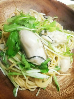 簡単!牡蠣と水菜DEワンポットパスタ♪-レシピのメイン写真