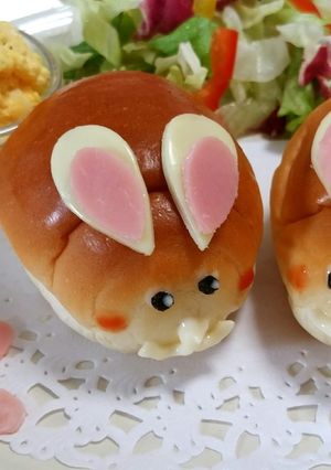 イースターにも♪お手軽ロールパンうさぎ-レシピのメイン写真