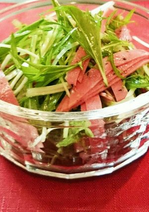 ★水菜とハムのサラダ★-レシピのメイン写真