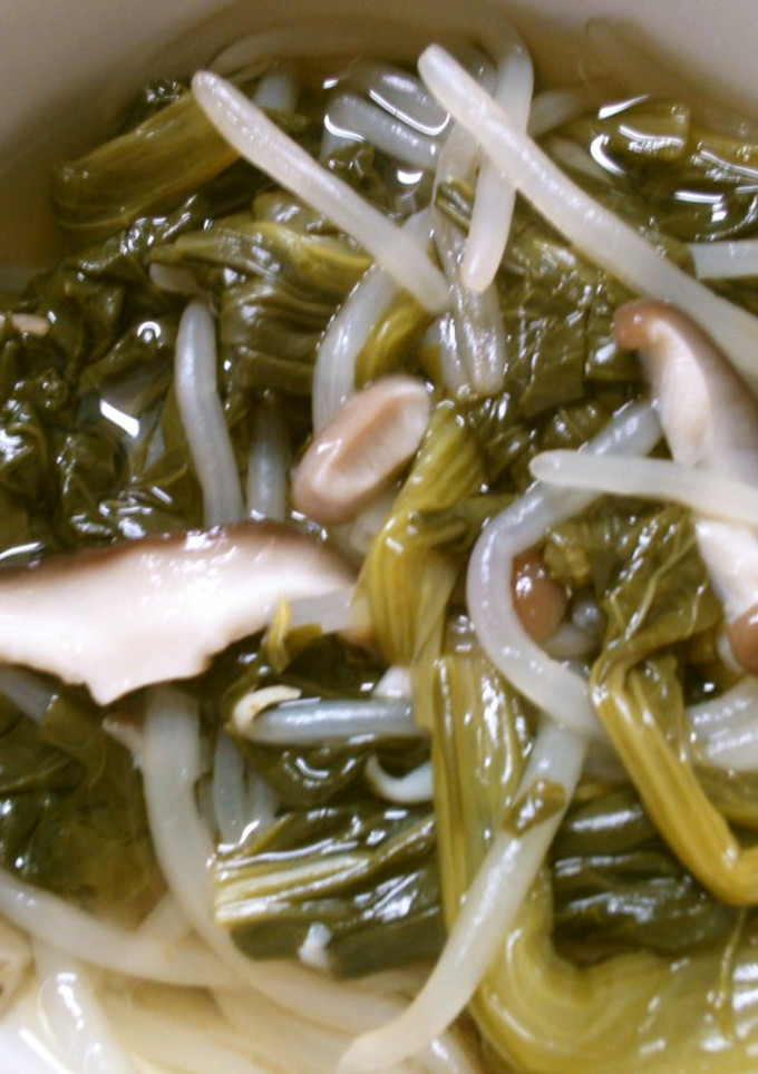 和食に！小松菜ともやし 椎茸の白だし煮-レシピのメイン写真