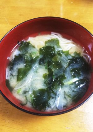 素麺入りのお味噌汁-レシピのメイン写真