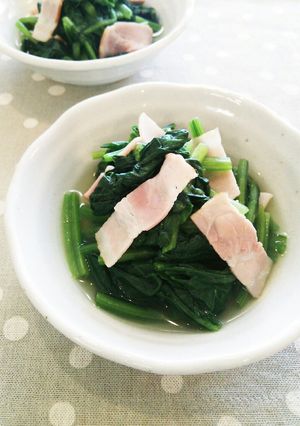 簡単☆ほうれん草とベーコンのおひたし-レシピのメイン写真