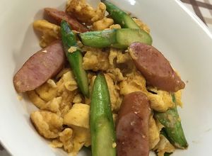 アスパラとウインナーと卵の炒め物-レシピのメイン写真