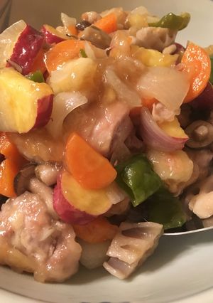 【英語版】簡単夏野菜酢鶏-レシピのメイン写真