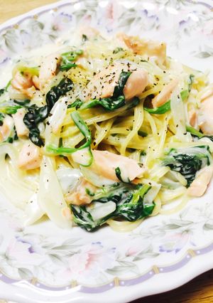 鮭とほうれん草のクリームパスタ-レシピのメイン写真