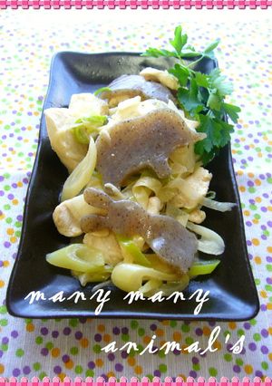 ヘルシー♪鶏肉と長ねぎとこんにゃく炒め-レシピのメイン写真