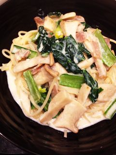 小松菜de豆乳クリームパスタ-レシピのメイン写真