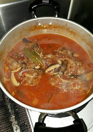 トマトソースの煮込みハンバーグ-レシピのメイン写真