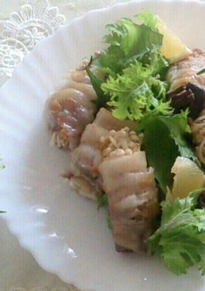 豚バラ肉の茸巻き焼き-レシピのメイン写真