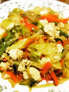 肉無し豆腐野菜炒め-レシピのメイン写真