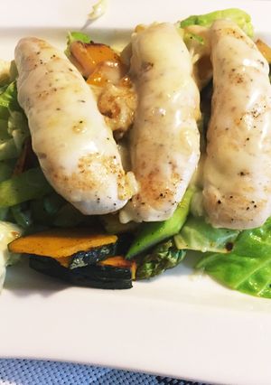 ささみチーズ焼き お野菜にオン！-レシピのメイン写真