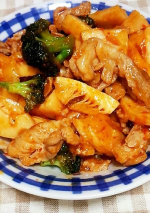 豚肉とたけのこ簡単ピリ辛炒め-レシピのメイン写真