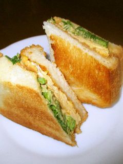 菜の花と卵の焼きサンド-レシピのメイン写真