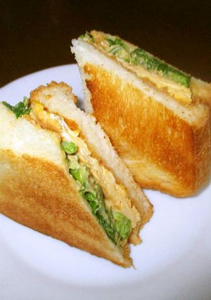 菜の花と卵の焼きサンド-レシピのメイン写真