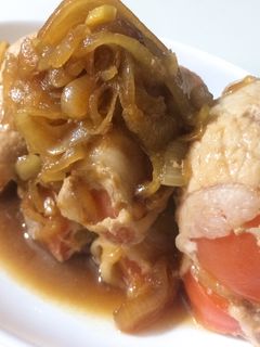 トマトの豚肉巻き すき焼き風煮-レシピのメイン写真