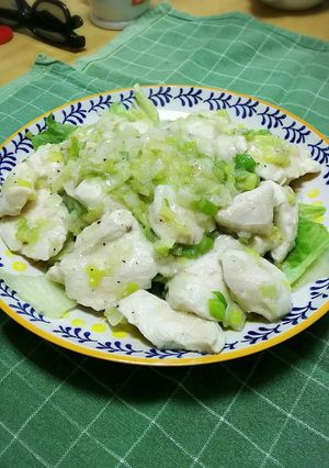 しっとりプリプリ鶏胸肉のねぎ塩炒め-レシピのメイン写真