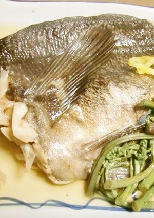 クロソイとわらびの、煮付け-レシピのメイン写真