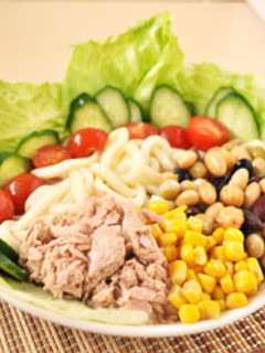 蒸しサラダ豆うどん-レシピのメイン写真