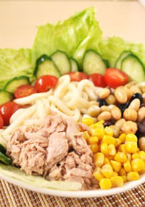 蒸しサラダ豆うどん-レシピのメイン写真