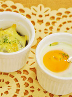 蒸し豆とホウレン草のココット-レシピのメイン写真