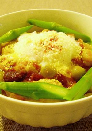 オニチキビーンズのトマト煮丼。-レシピのメイン写真