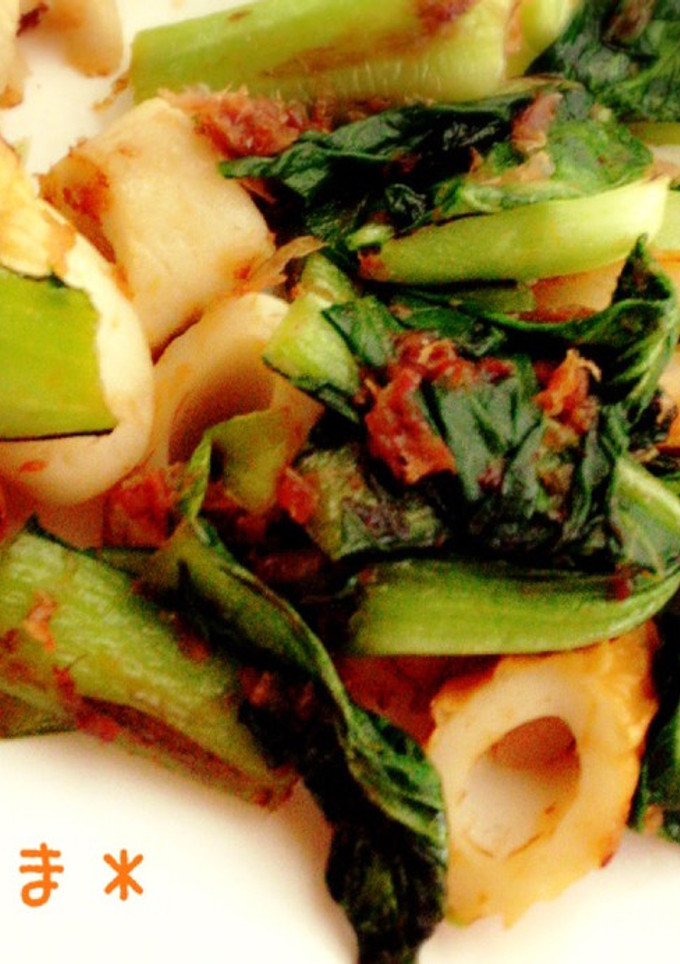 お弁当に☆青梗菜とちくわのおかか炒め-レシピのメイン写真