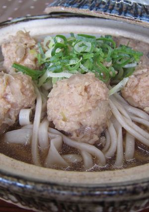 とりつくねで、年越しもちむぎ麺-レシピのメイン写真
