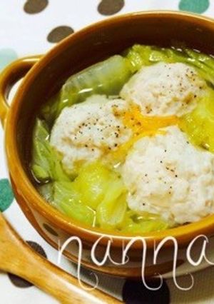 白だしで☆白菜と鶏団子のあっさりスープ-レシピのメイン写真