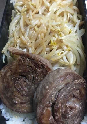 【弁当_炭水化物】米_モヤシ_肉で丼物-レシピのメイン写真