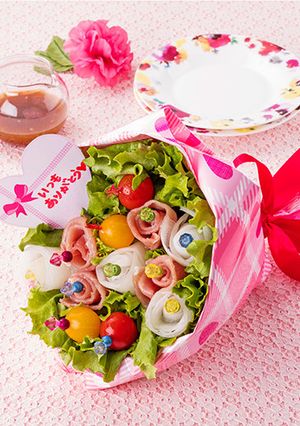 おもてなしに♪簡単華やかブーケサラダ-レシピのメイン写真