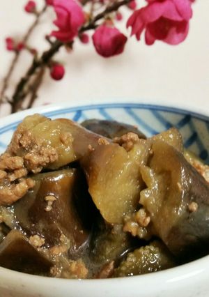 ご飯がすすむ！挽き肉とナスの甘辛煮-レシピのメイン写真