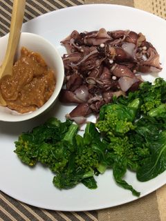 菜の花とホタルイカの酢味噌添え-レシピのメイン写真