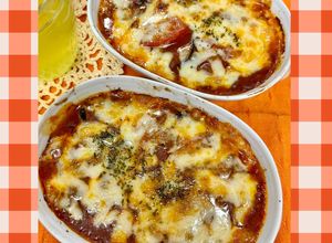簡単　ナスとトマトのミートグラタン♪-レシピのメイン写真