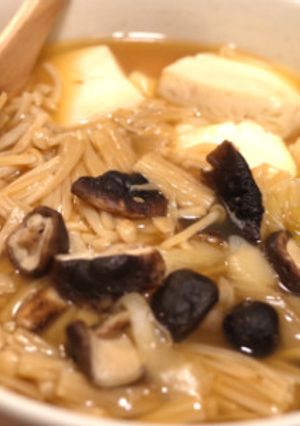 簡単！豆腐と茸の麺つゆ煮-レシピのメイン写真