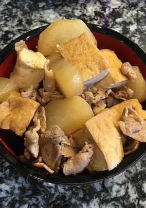 豚バラ肉と厚揚げと大根の煮物-レシピのメイン写真