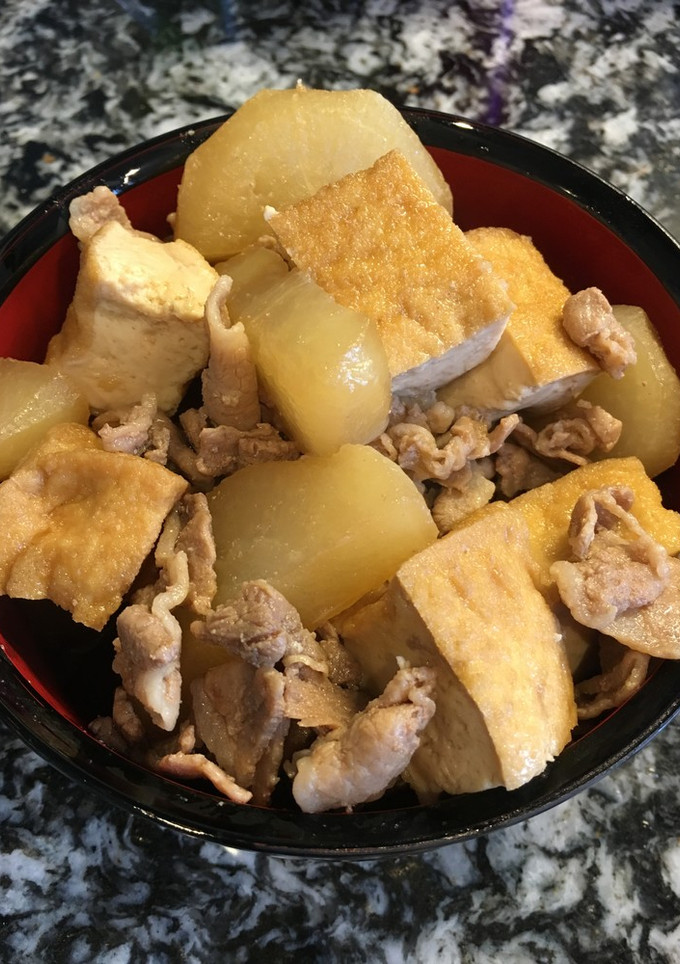 豚バラ肉と厚揚げと大根の煮物-レシピのメイン写真