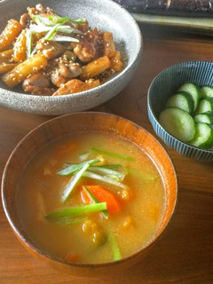 かぼちゃと玉ねぎと人参のお味噌汁-レシピのメイン写真