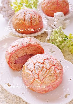 苺クリームのピンクマカロンパン-レシピのメイン写真