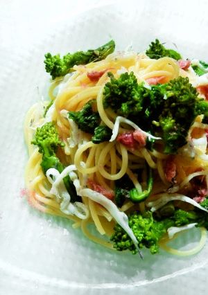 桜の香りの菜の花と白魚のスパゲッティ-レシピのメイン写真