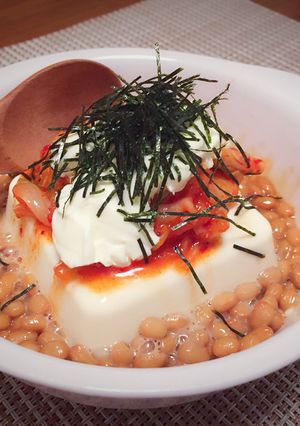 簡単♡キムチクリチ乗せ温豆腐♡-レシピのメイン写真