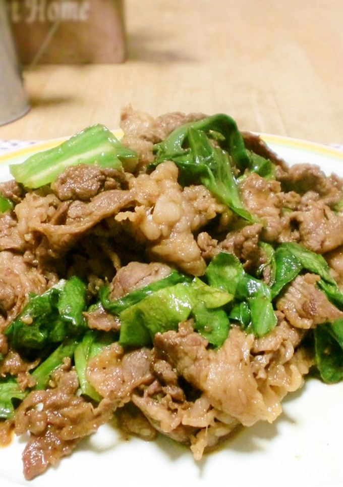 ぱぱっと！牛肉とレタスの炒め物-レシピのメイン写真